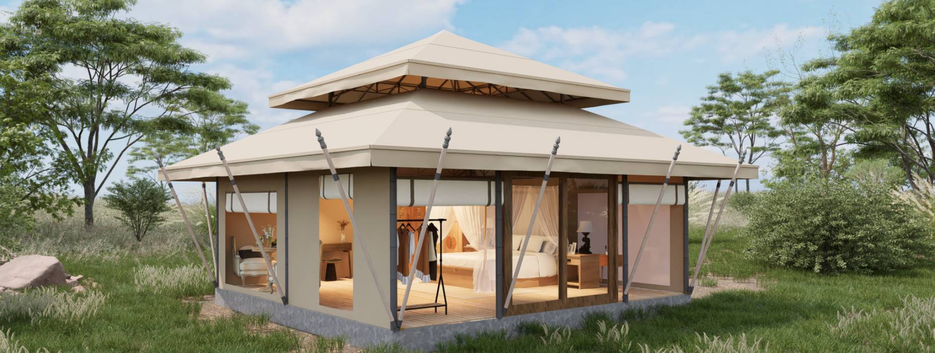 茄子河区户外野奢帐篷